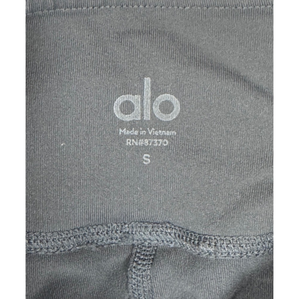 Alo Yoga High Waist Moto Leggings Gray Ribbed Panel Athletic Yoga Pants Size S - Picture 6 of 9